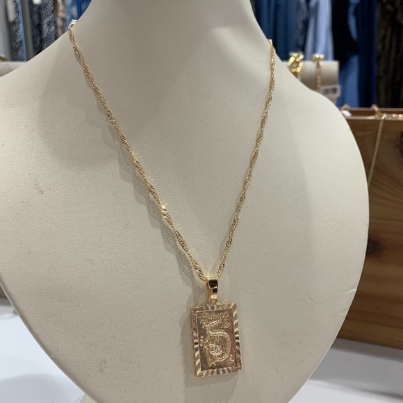 ❌SOLD OUT❌ RUBY GOLD DRAGON PENDANT NECKLACE - Picture 2 of 2